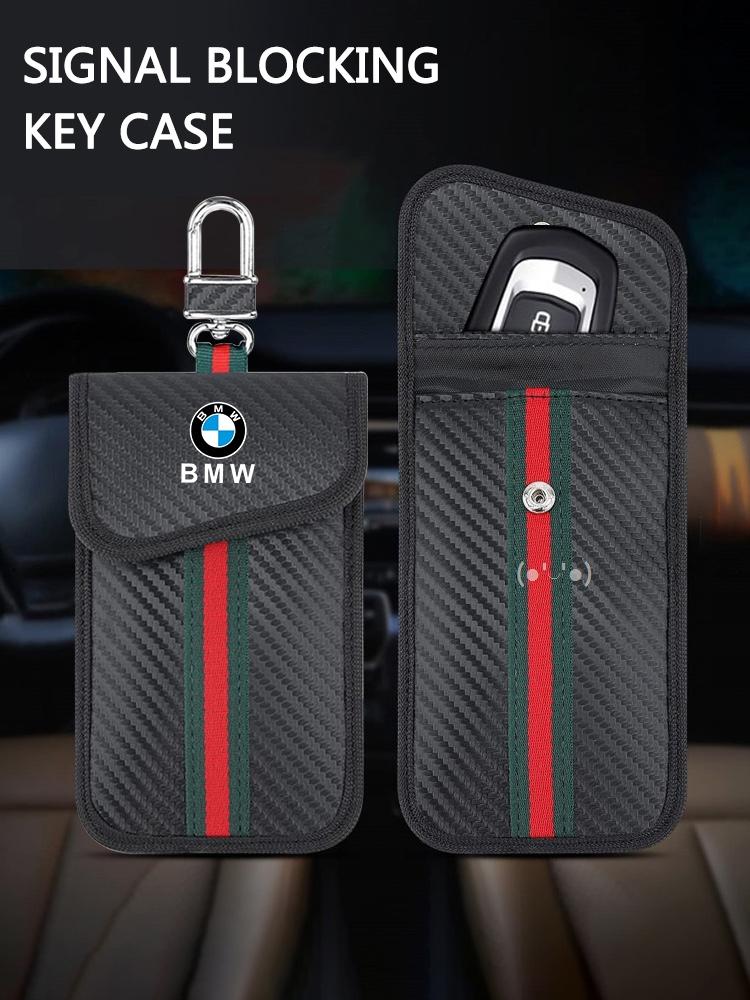 OSTB7 For BMW E90 F20 E46 E60 G60 F10 F30 E87 X5 X1 M4 M5 G11 Sport Car Key Case Signal Blocker Bag RFID Shielding Pocket Car Sticker