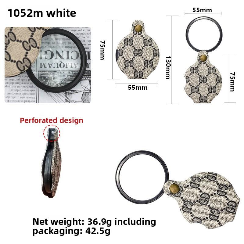 

10X/20X Кишенькова складана лупа для вивчення рослин / тварин / колекціонування монет / ремонту із захисним чохлом 1052 10X брудно-білий