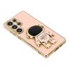For Samsung Galaxy S25 Ultra Case Electroplating Soft TPU Phone Cover with Astronaut Hidden Kickstand