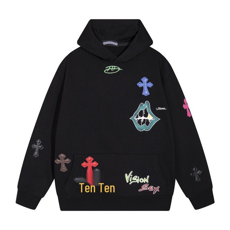 Unisex Volná bavlněná froté mikina s kapucí - Trendy ležérní styl