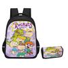 Rugrats High Definition Printing Oxford Leisure Spine Care Burden Reduction Storage Box Pencil Case Large Capacity Schoolbag