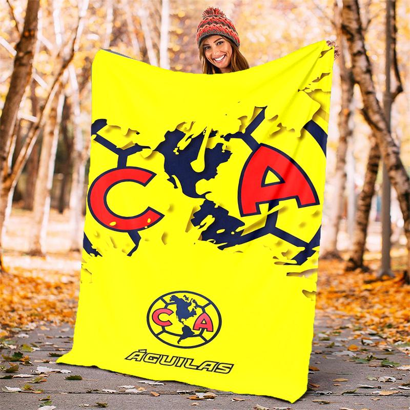 Club América Flannel Blanket Soft All-Season Throw, Design for Camping, Car Travel, Hiking Sofa, Bed, Office Perfect Gift for Parties