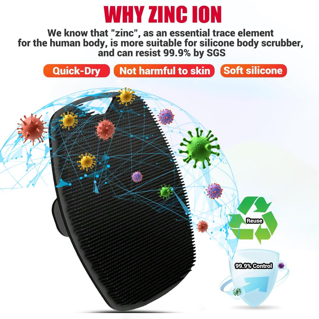 Soft Silicone Exfoliating Brush Rub Back Brush Body Cleansing Scrubber Brush Shower Gentle Massage Bath Brush Bath Supplies