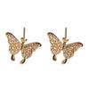 1 Pair Lady Ear Clip Non-Fading Exquisite Shiny Rhinestone Butterflies Shape No Piercing Ear