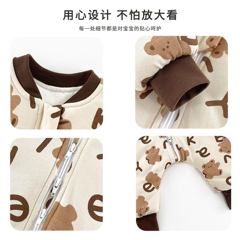 Thick Cotton Sleeping Bag Toddlers 1-3 Years Winter Warm Sleepwear 80-130cm Anti-Kick Belly Protection