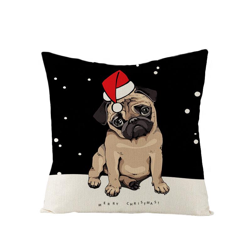 Nordic Polyester Pillow Cover New Christmas Cushion Cover Cartoon Print Series Pillow Cover Home