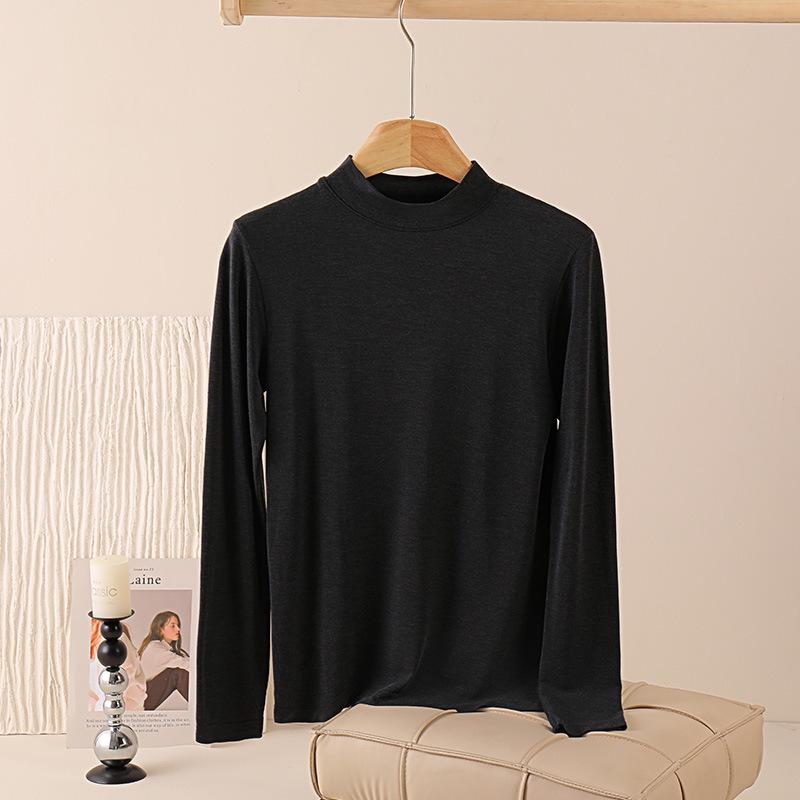 Damen High-End Modal Strick Rollkragen Basisschicht - Warmes Langarm Herbst/Winter Oberteil