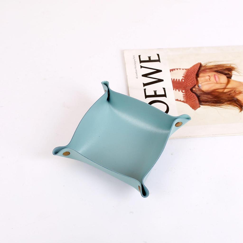 Nordic Style Leather Storage Tray for Keys, Cosmetics & Jewelry