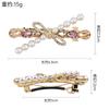 Korean Style Pearl Bow Hair Clip Women Claw Elegant Half-Up Hairstyle Accessory Zinc Alloy
