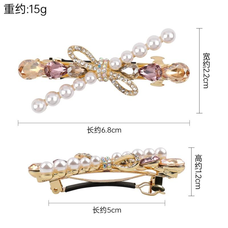 Korean Style Pearl Bow Hair Clip Women Claw Elegant Half-Up Hairstyle Accessory Zinc Alloy