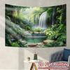 2D Jungle Waterfall Wall Tapestry Tropical Rainforest Background Cloth for Home Decor