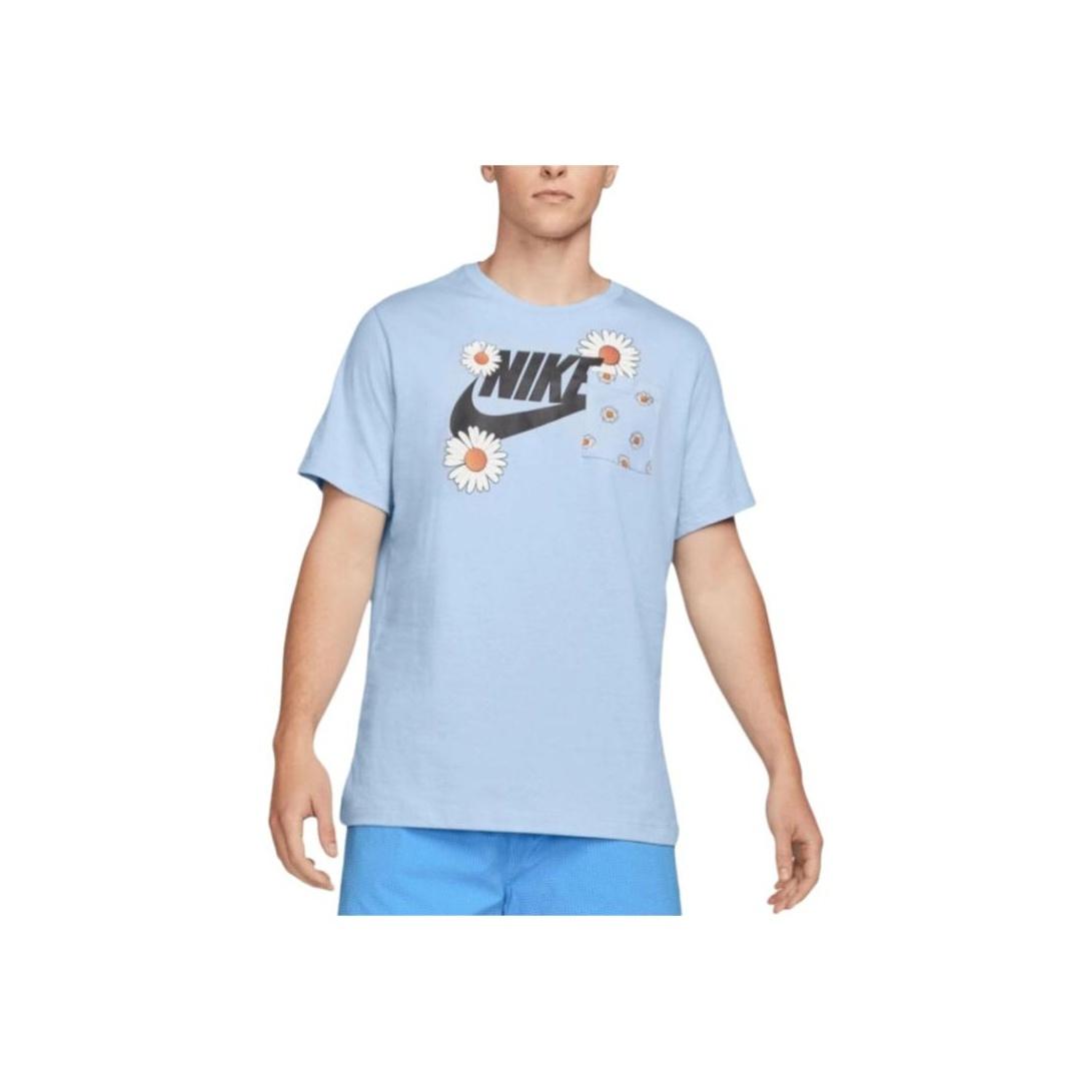 

Nike Футболка с круглым вырезом и принтом в виде букв и цветов, мужская футболка прямого кроя с коротким рукавом, цвет синий DM6429-548 M