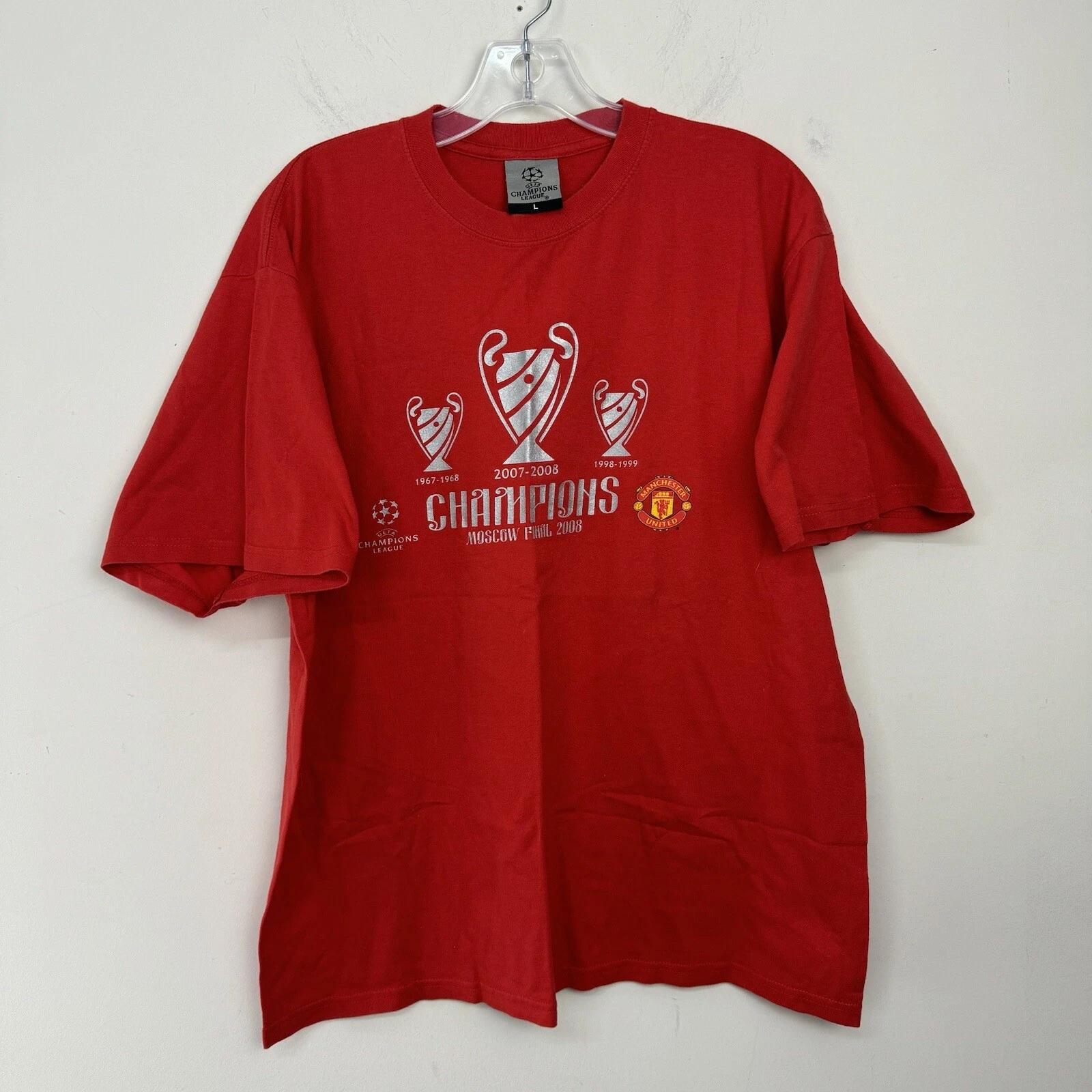 

UEFA Champions League Manchester United FC Mens 2008 T-shirt Shirt Tee Size L 3XL