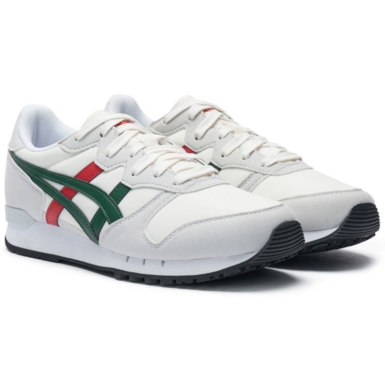 Onitsuka Tiger Alvarado Retro Fabric Slip Resistant Durable Breathable Low Top Running Shoes Unisex sneaker White Green Red 1183A507-101