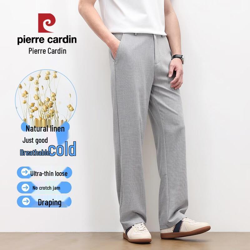Pierre Cardin Men s Summer Linen Blend Business Casual Pants 32