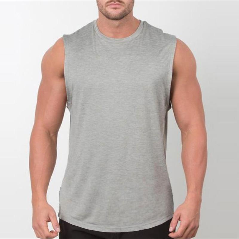 Muscleguys New Casual Sports T-shirt Elastic Sleeveless Short Sleeve Men's Fitness Sweat-absorbing Vest