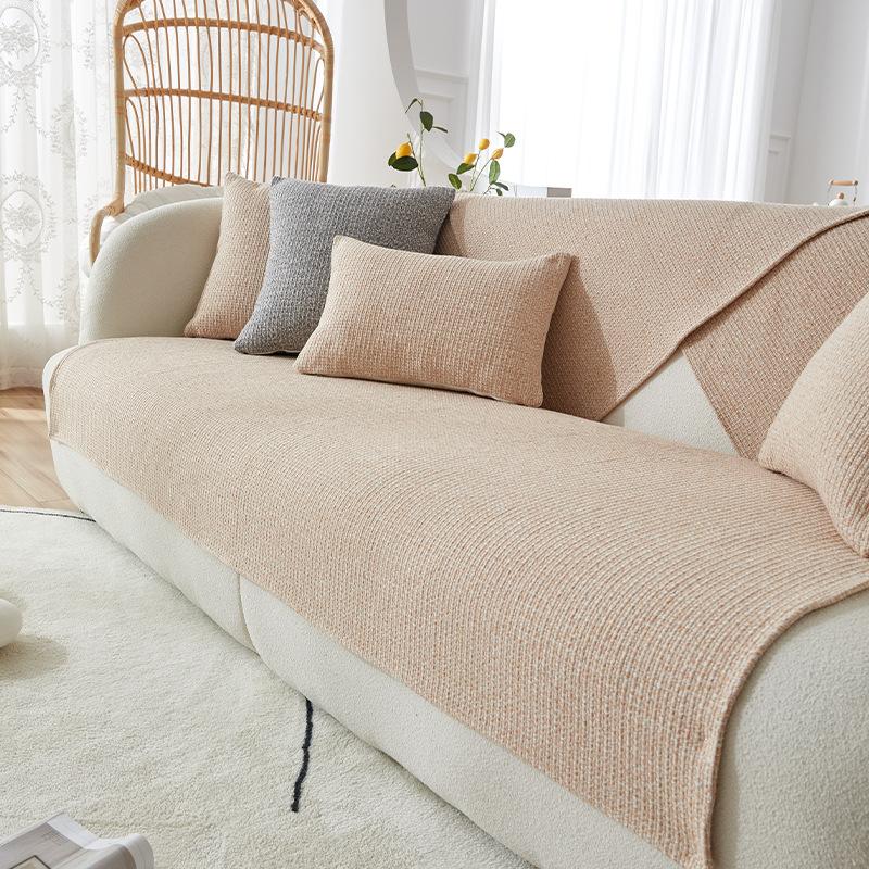 Sofa Cushion Four Seasons Universal Solid Color Living Room Sofa Cover Cloth Breathable Non-Slip Sofa Cover