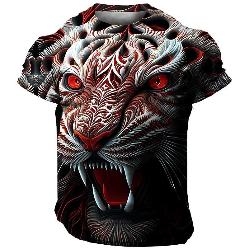 New 3D Printed Men's Round Neck Short Sleeved Casual T-shirt Men's Summer T-shirt