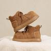 Thick-soled Retro Suede Fleece-lined Cotton Shoes Plush Cotton Boots Fleece-lined Short Snow Boots