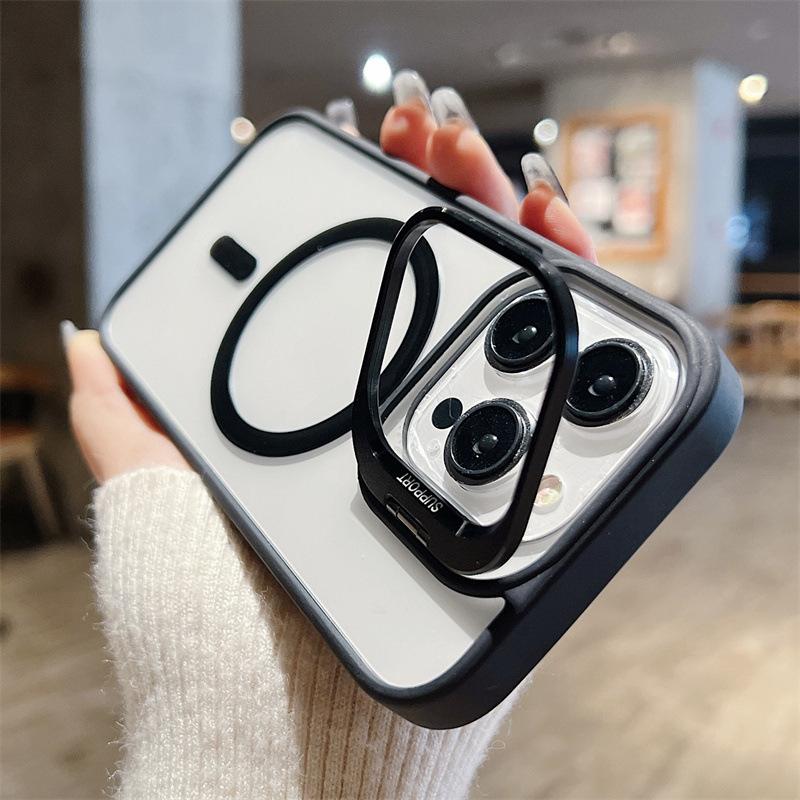 Applicable to iPhone17 high magnetic attraction lens holder mobile phone case Apple 16promax with lens film 15