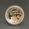 Medalha Comemorativa de Bolo de Aniversário Banhada a Ouro - Souvenir Presente com Relevo 3D