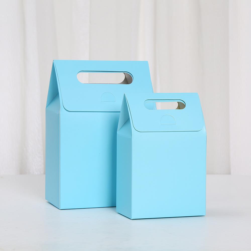 

6/10pcs Recycled Cardboard Party Favor Paper Gift Bags for Birthday Party Cookies Pastries Small Business Packing 10pcs&15x10x6cm синий