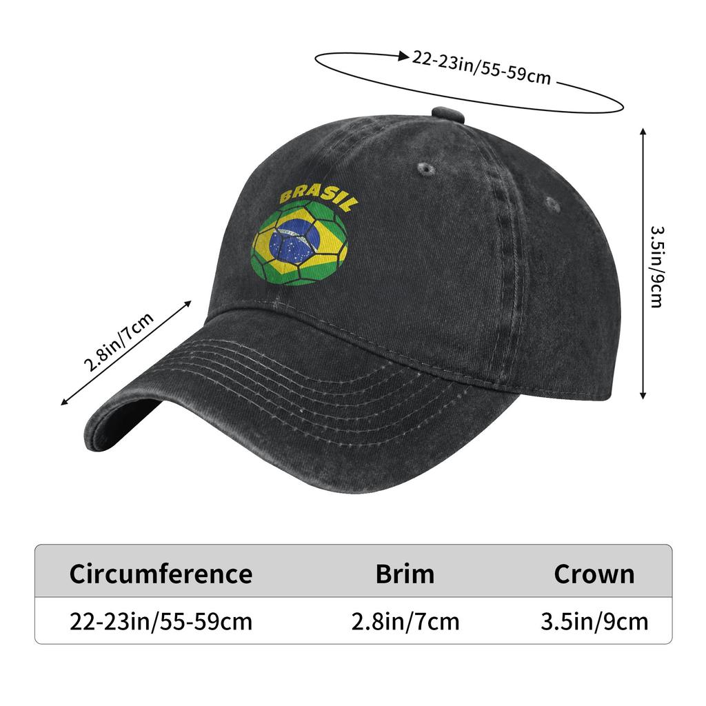 Summer Brazil Soccer Baseball Cap Sun High Quality Custom Logo Washed UnisexTeens Fashion Tennis Skate Baseball Caps