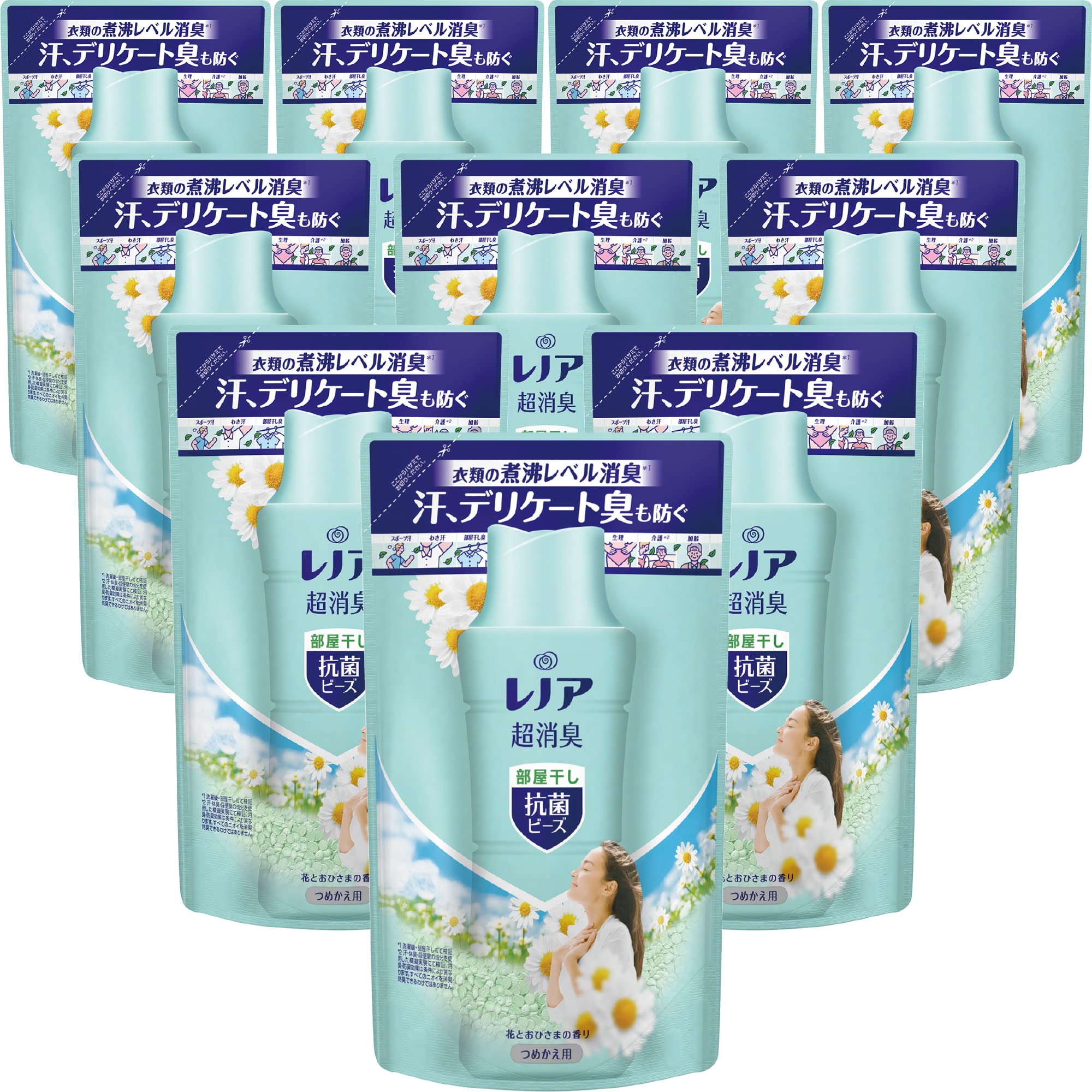 

Lenor Супер дезодорирующие антибактериальные гранулы для сушки в помещении Цветок и Солнце 430 мл х 10 пакетов DX, Аромат, Заправка,