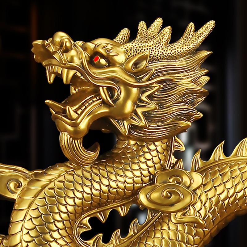 Feng Shui Bring Wealth Money Dragon Statue Wealth Handcrafted Zodiac Mascot Home Decor Office Entryway Decor Chinese Culture