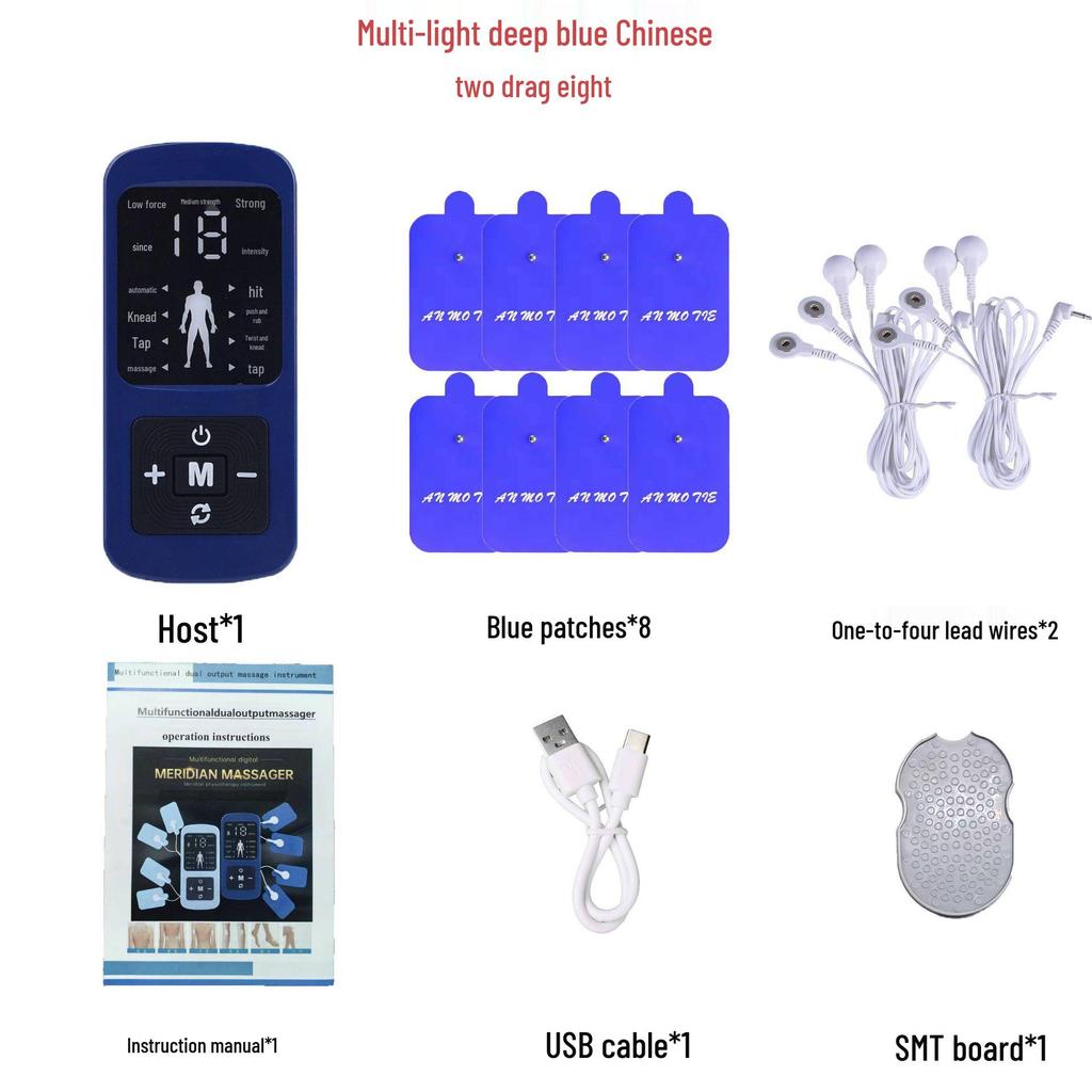 Rechargeable Multi-functional Meridian Pulse Massager with Chinese & English Settings