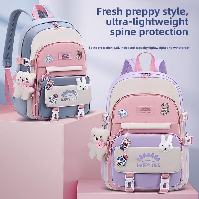 Rocket Girl Backpack With Waterproof Canvas For Middle School Students