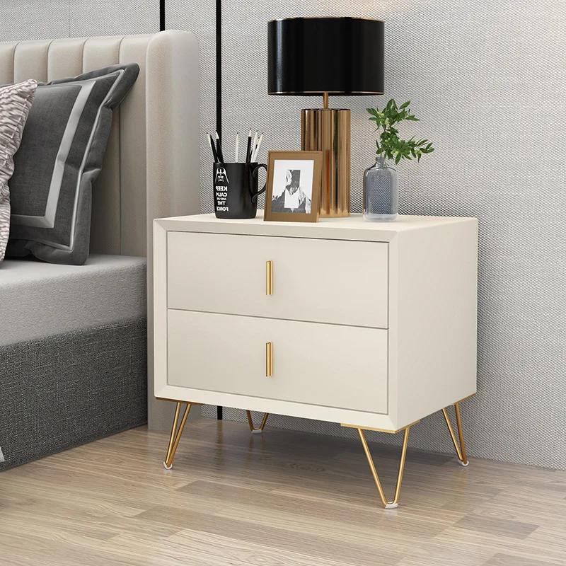 Light Luxury Italian Wooden Nightstand - Modern Drawer Chest for Bedroom Storage