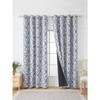 Blue Floral Full Blackout Perforated Curtain Suitable for Living Room and Bedroom Blackout Decoration Curtains