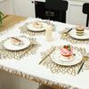 PVC Placemats Metallic Glitter Vinyl Dinning Table Mats Hollow Out Leaf Placemats For Thanksgiving Christmas Holiday Decorative