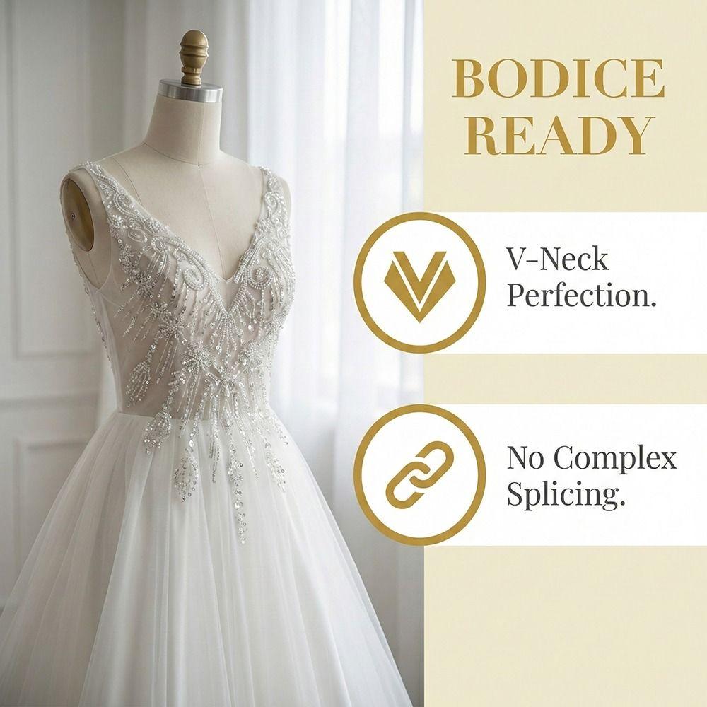 White Beaded Sequins Lace Patch Silver Sequin Wedding Dress Applique Wedding Dress