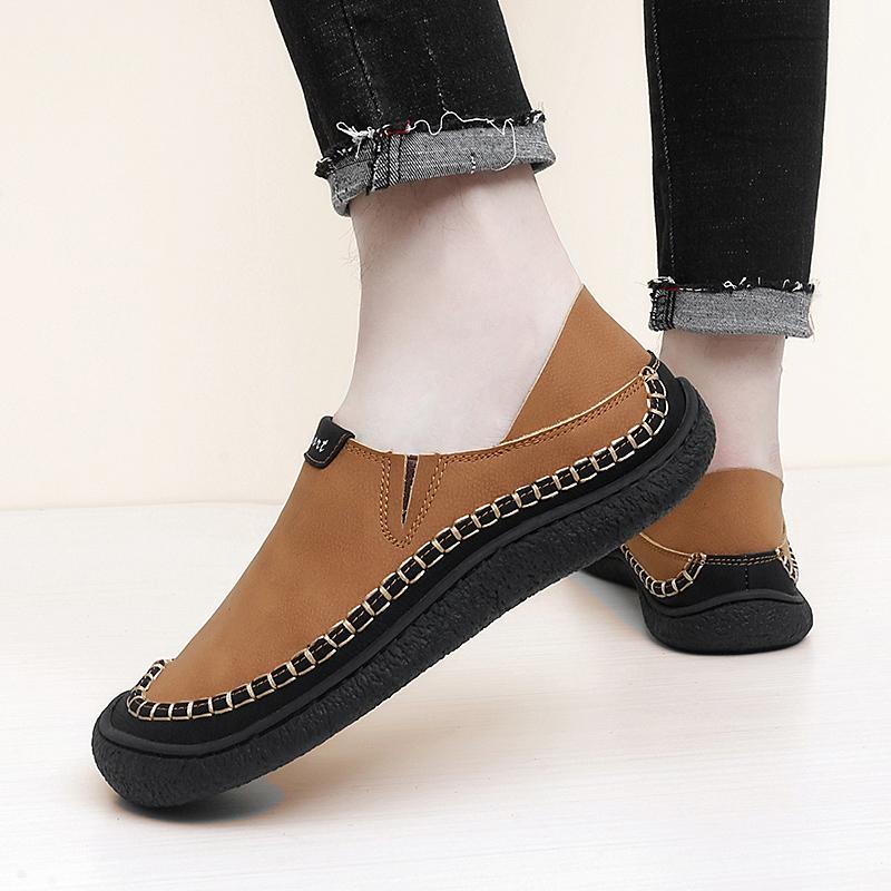 Hot Men Leather Casual Lightweight Shoes Outdoor Comfortable High Quality Fashion Soft Classic Non-slip Flats