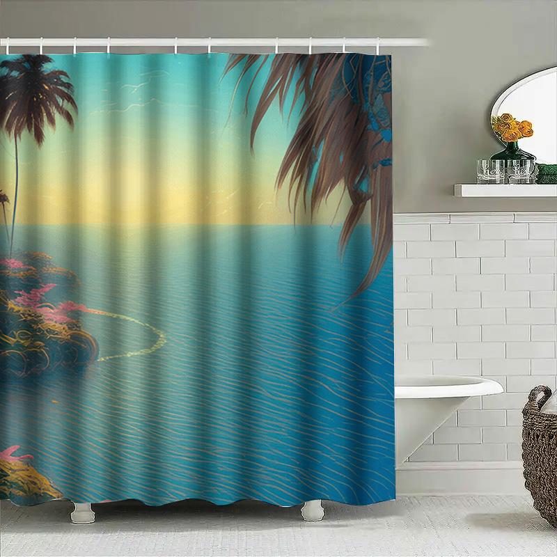 Soft Gradient Shower Curtain Pink Ombre Bathroom Decor For Home Decoration Size 72X78 Inches (White Tub)