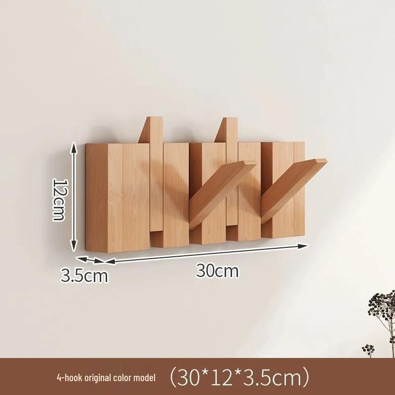 Solid Wood Wall-Mounted Piano Key Coat Hook - No-Drill Storage Rack for Clothes & Hats