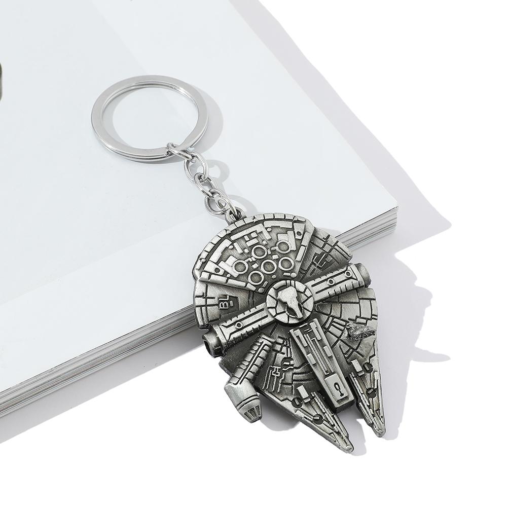 Star War Keychain Spacecraft Millennium Falcon Metal Pendant Keyring Car Backpack Key Holder Vintage Jewelry Accessories Gifts