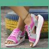 Cutout Paneled Contrast Laceup 2024 Muffin Sandals Comfortable Wedges Women Summer Peep Toe Stylish Breathable Sweatabsorbent Shoes