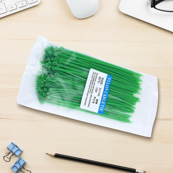 100Pcs/Set Cable Ties Self-locking Good Insulation 7 Colors Heavy Duty Cable Ties for Home