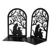 1 Pair Metal Cat Book Ends Cute Cat Bookends for Shelves Decorative Book Support