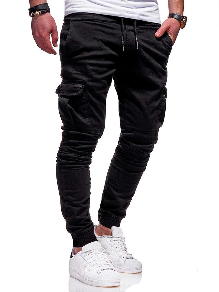 Autumn & Winter 3D Pocket Skinny Joggers with Elastic Drawstring