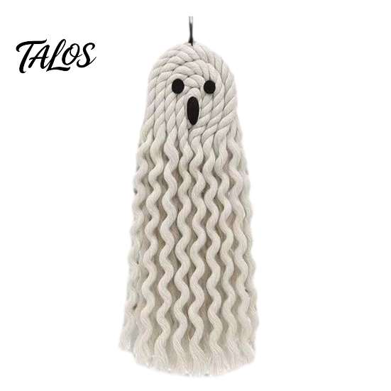 Living Room Wall Accents Handmade Cotton Rope Ghost Hanging Ornament for Halloween, Indoor Outdoor Halloween Pendent Front Door Window Yard