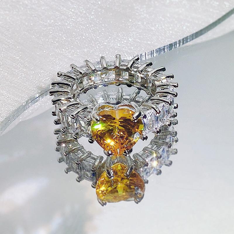 Aquamarine Toppa Morgan Powder Moissan Square Diamond High Carbon Zircon Ring Women's Fashion Light Luxury Ring Jewelry