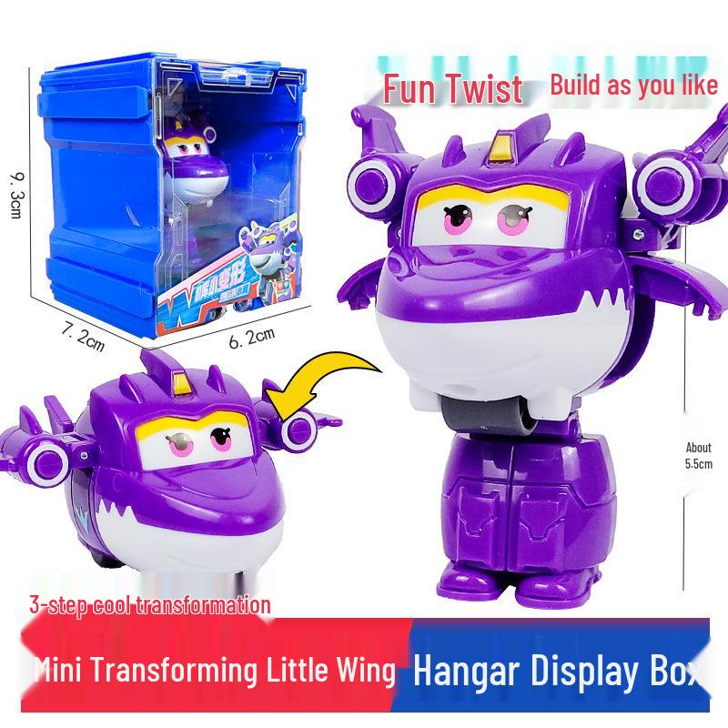 Super Wings 13-Piece Mini Transforming Robot Set: Jett, Big Strong, Jin, and Mighty Little Wing Toys