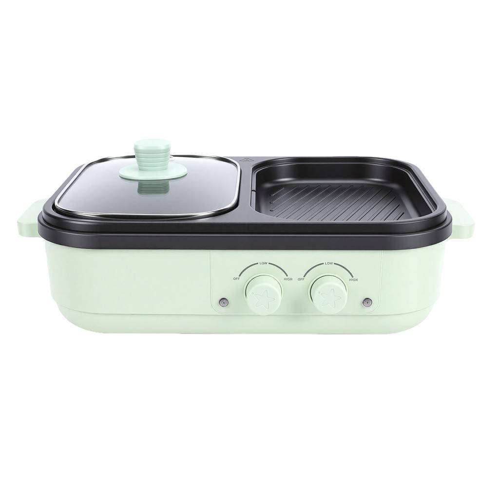 Hot Pot Electric with Grill Non Stick 2 In 1 Electric Pot and Griddle with Independent Dual Temperature Control for