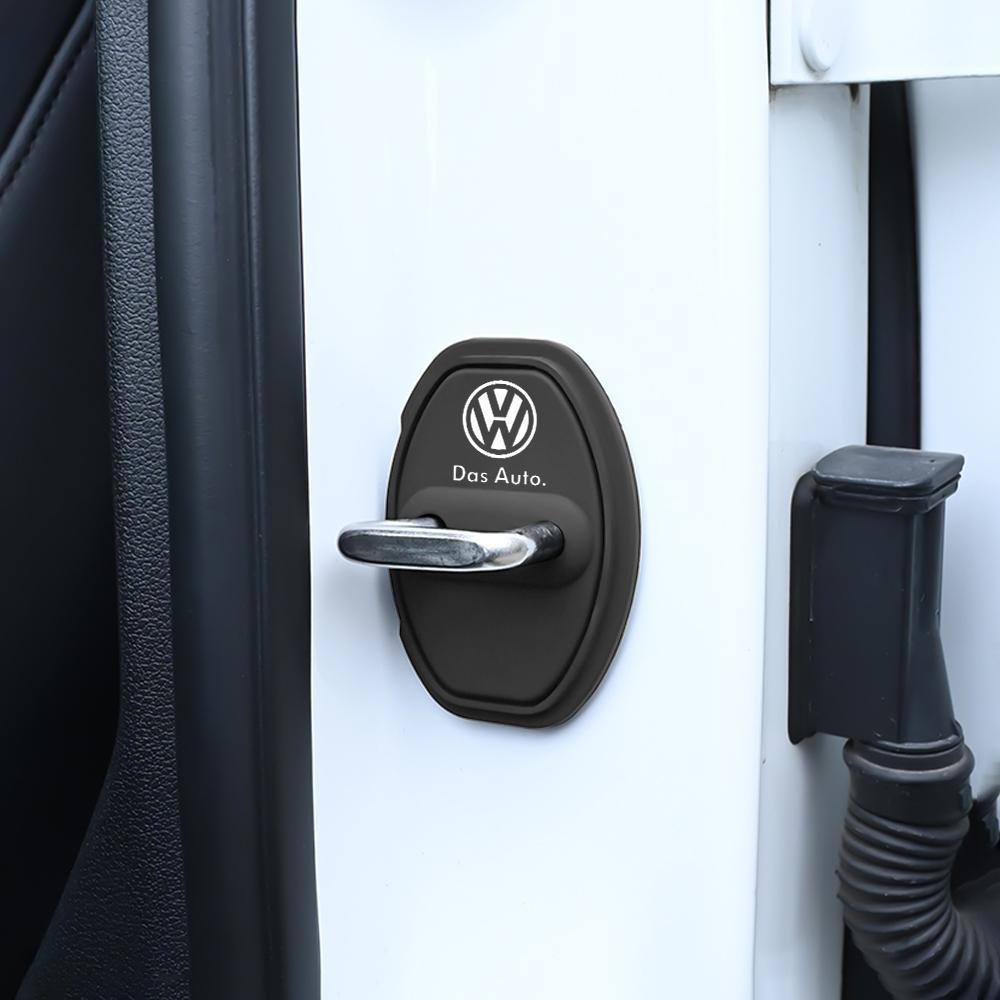 Car Sticker Hub Caps 2/4PCS Silicone Car Door Lock Cover Protection Stickers For Volkswagen VW Rline Polo Sharan Golf Scirocco T