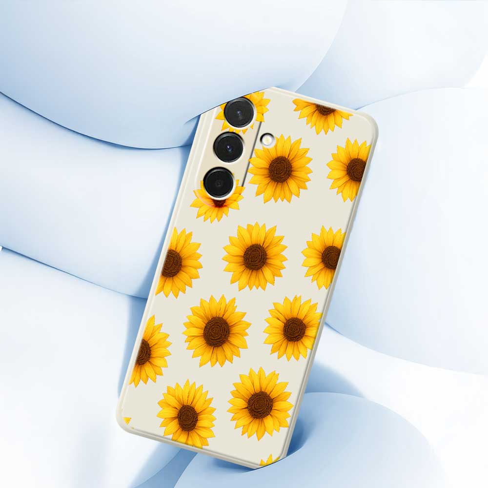 Etui na Samsung Galaxy A36 5G Wzór Słoneczników Nadruk Proste Krawędzie TPU Pokrowiec na Tył Telefonu