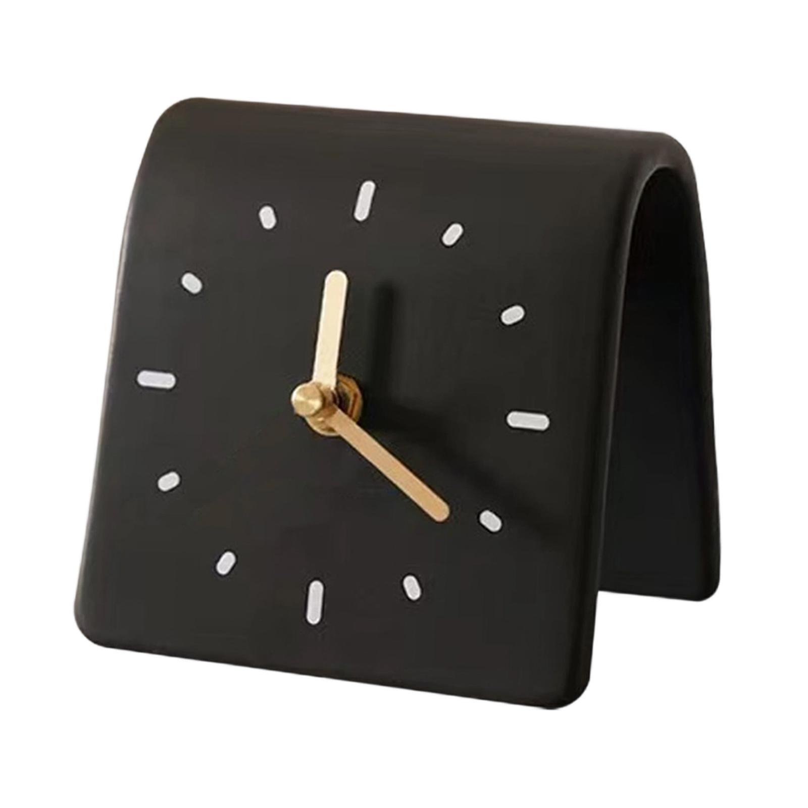 

Desk Clock Simple Acrylic, Compact Table Clock, Modern, Desktop Ornament for Bedroom Countertop Office Home Housewarming Gift чёрный
